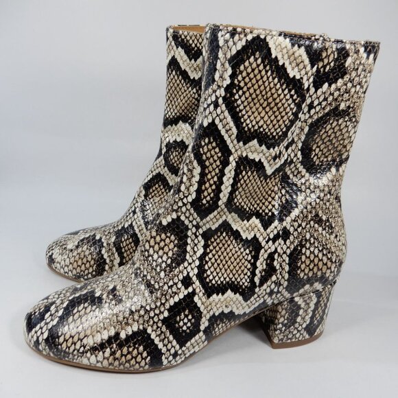 Aquatalia Leonora Snake Embossed Leather Boots Size 7 Weatherproof NEW $495 - Picture 5 of 14